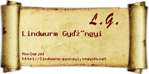 Lindwurm Gyöngyi névjegykártya